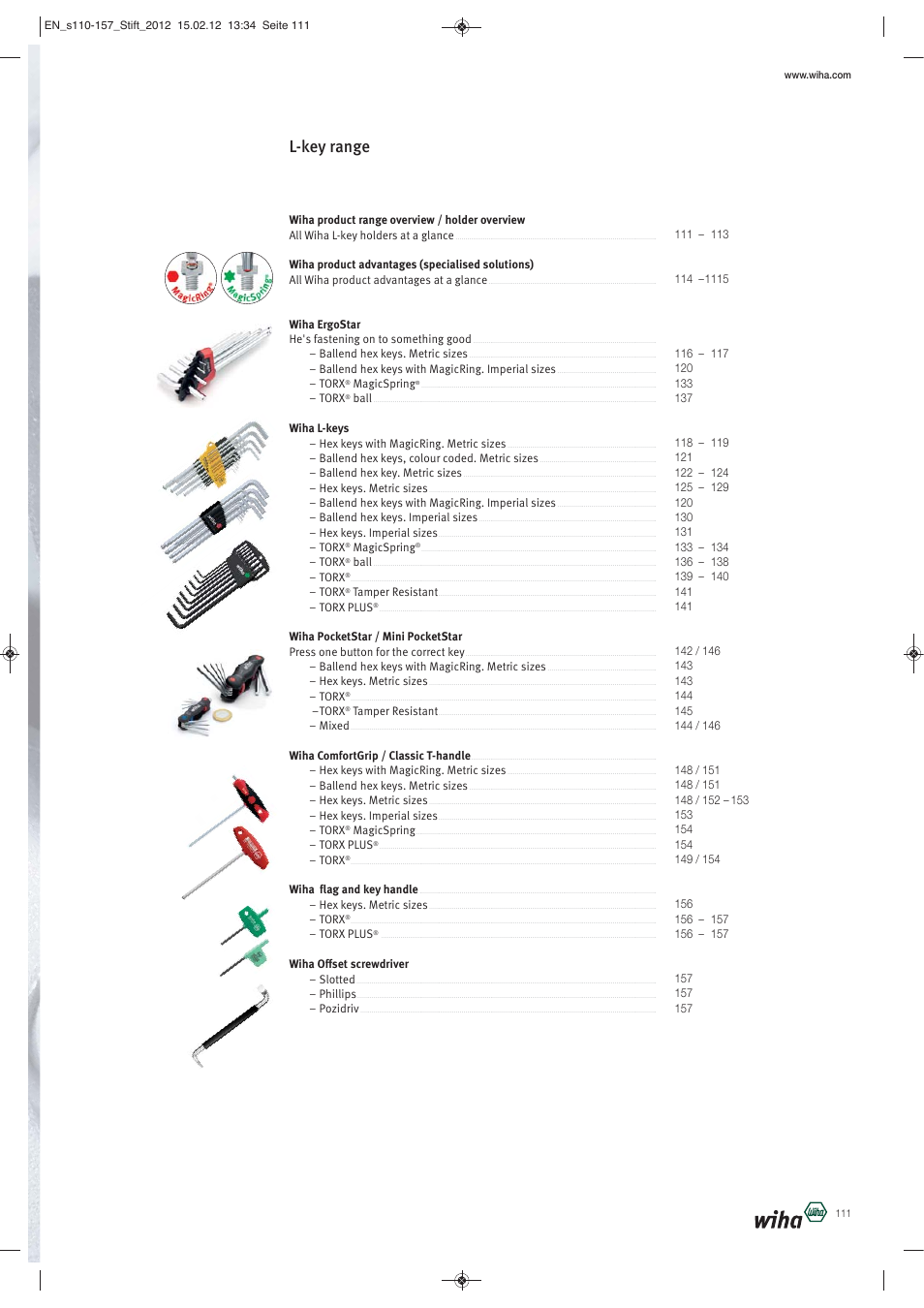 L-key range | Wiha Tools L-Keys User Manual | Page 2 / 48