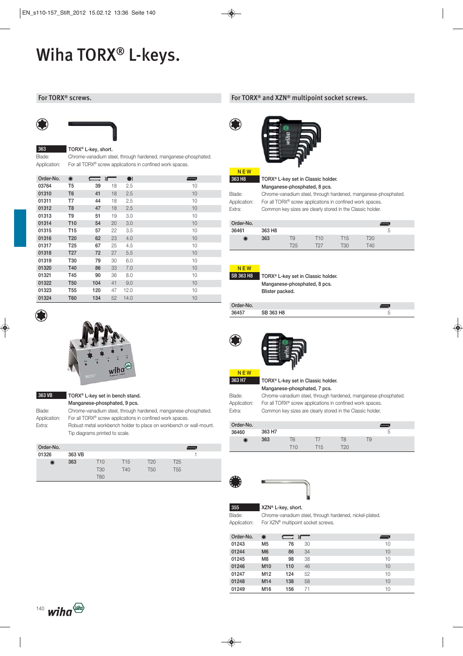 Wiha torx, L-keys, For torx | Screws, And xzn, Multipoint socket screws | Wiha Tools L-Keys User Manual | Page 31 / 48