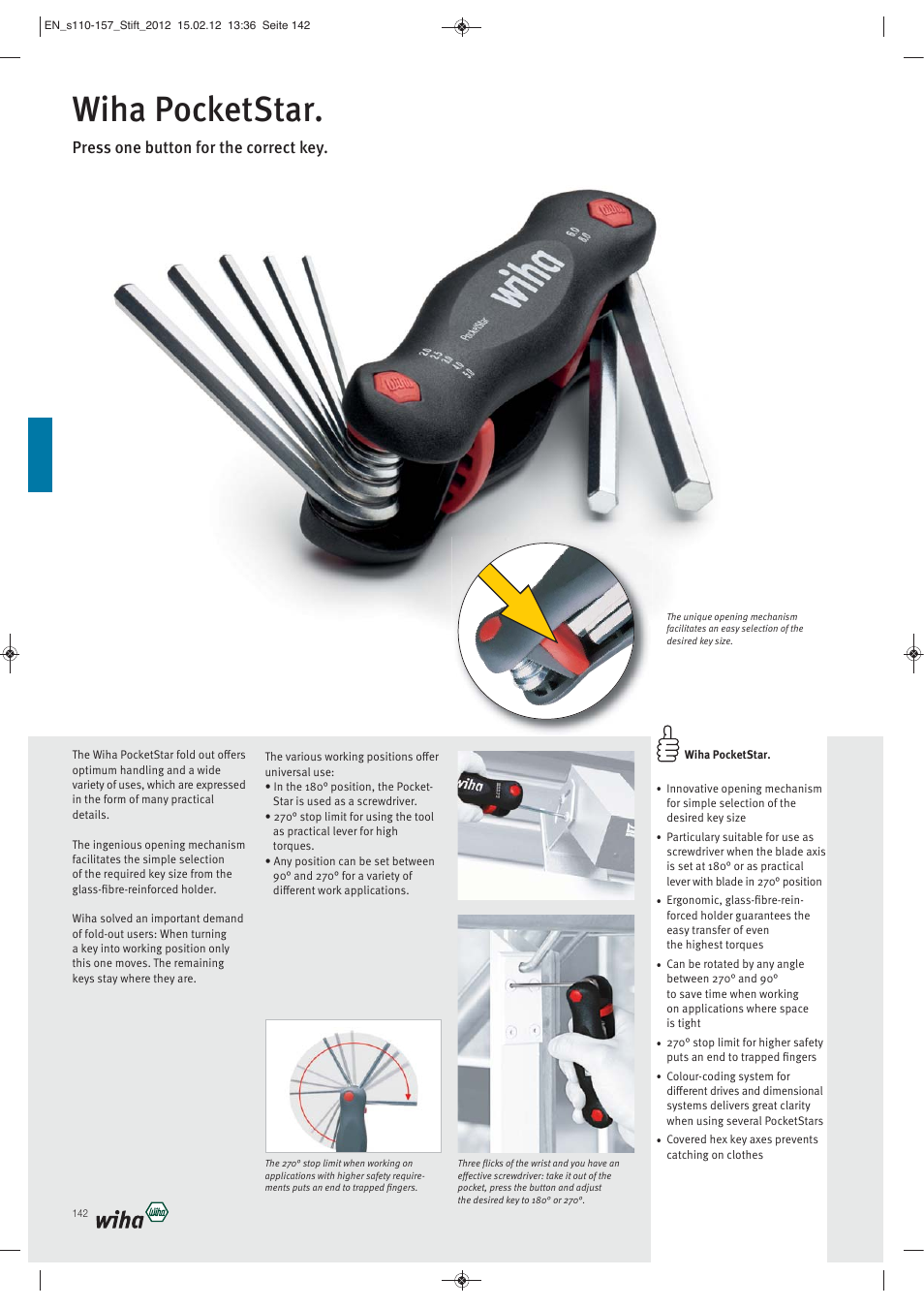 Wiha pocketstar, Press one button for the correct key | Wiha Tools L-Keys User Manual | Page 33 / 48