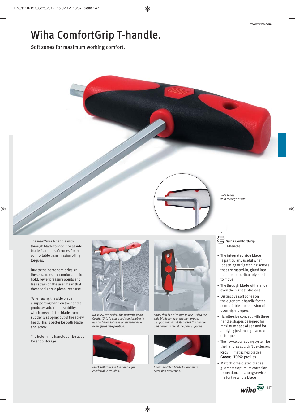 Wiha comfortgrip t-handle, Soft zones for maximum working comfort | Wiha Tools L-Keys User Manual | Page 38 / 48