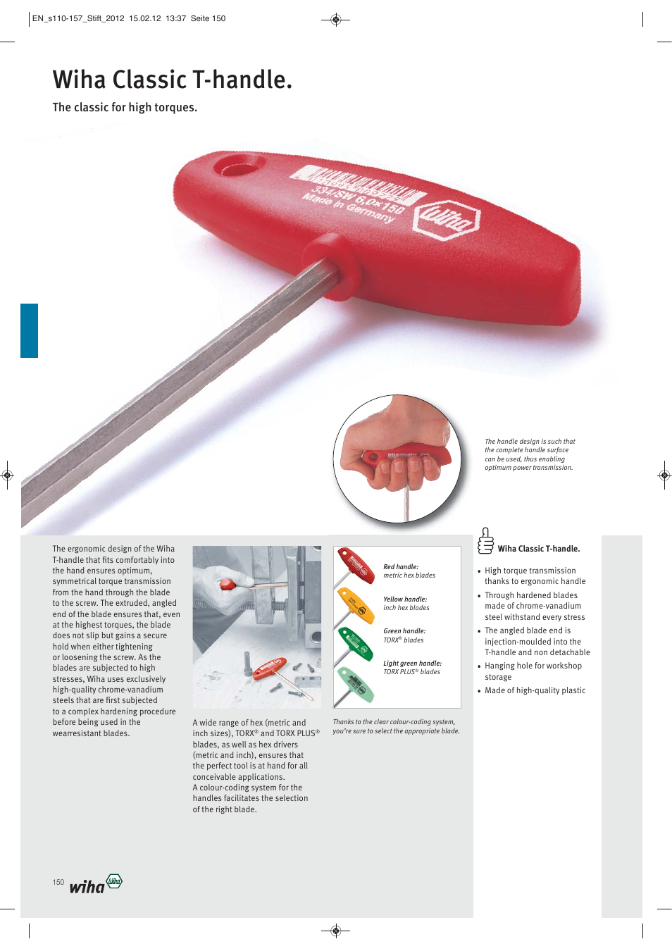 Wiha classic t-handle, The classic for high torques | Wiha Tools L-Keys User Manual | Page 41 / 48