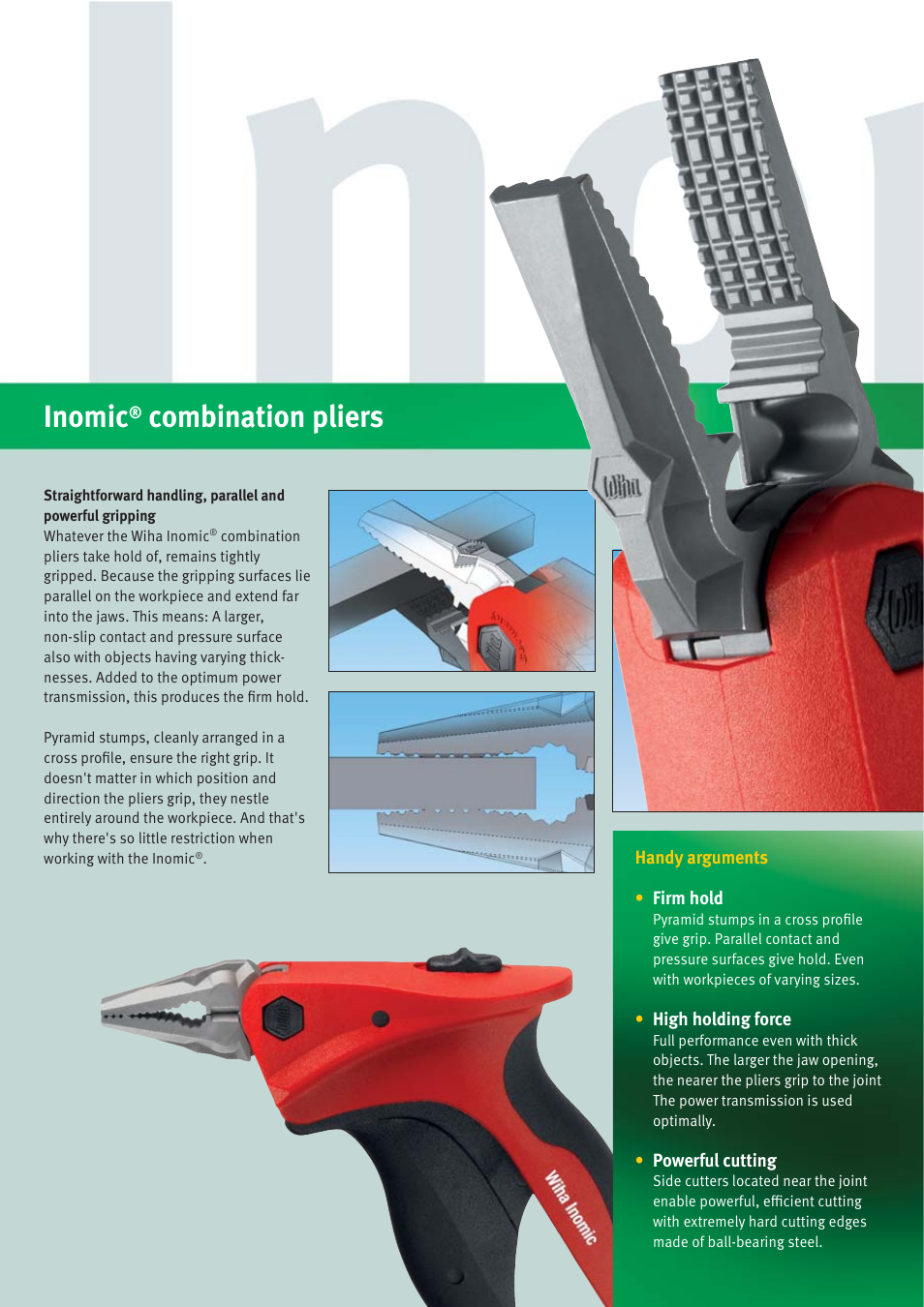 Inomic, Combination pliers | Wiha Tools Inomic brochure User Manual | Page 8 / 12