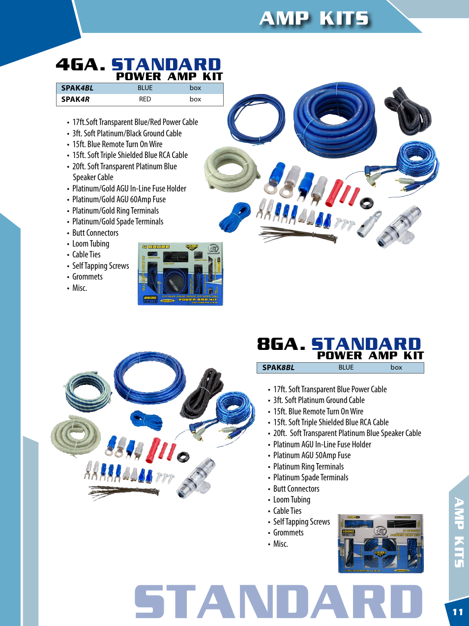 Standard, Amp kits | Xscorpion BULLZAUDIO Catalog User Manual | Page 11 / 20