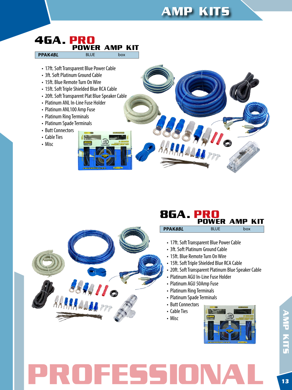 Professional, Amp kits | Xscorpion BULLZAUDIO Catalog User Manual | Page 13 / 20