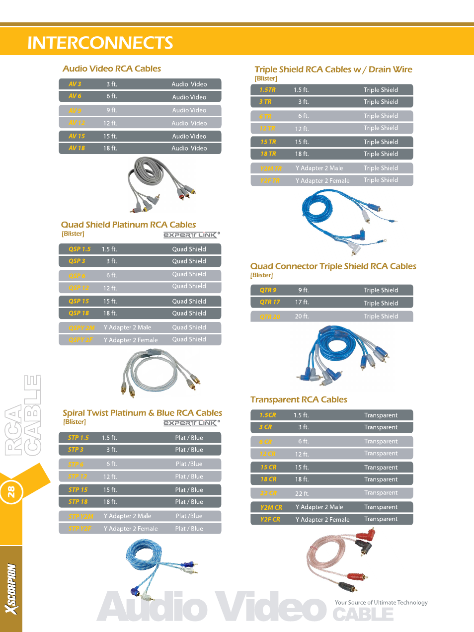 Interconnects | Xscorpion Accessory Catalog User Manual | Page 28 / 68