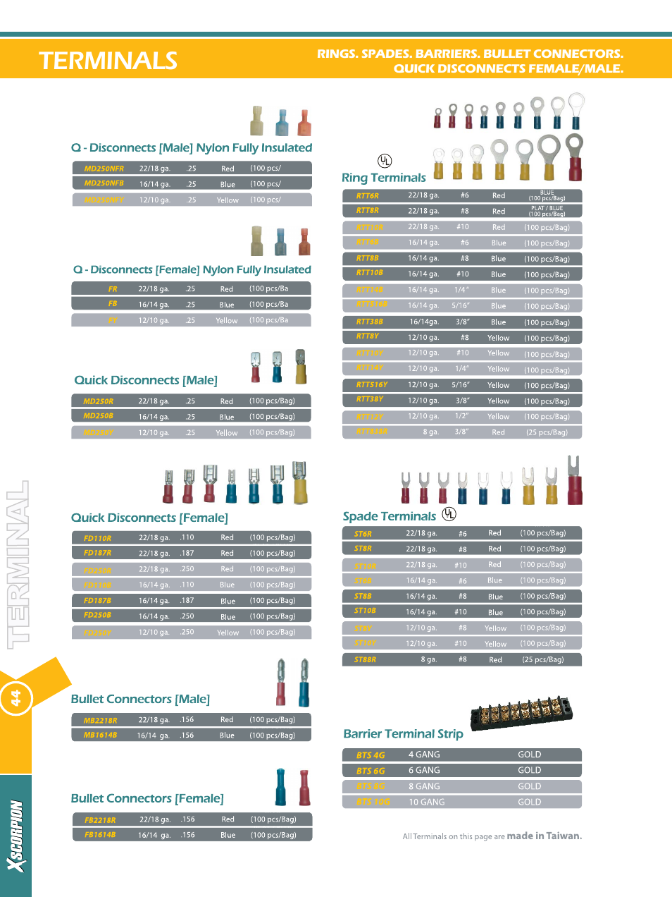 Terminals | Xscorpion Accessory Catalog User Manual | Page 44 / 68