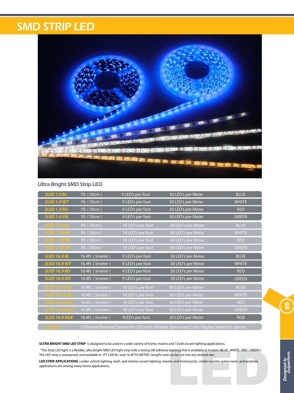 Smd strip led | Xscorpion Accessory Catalog User Manual | Page 55 / 68