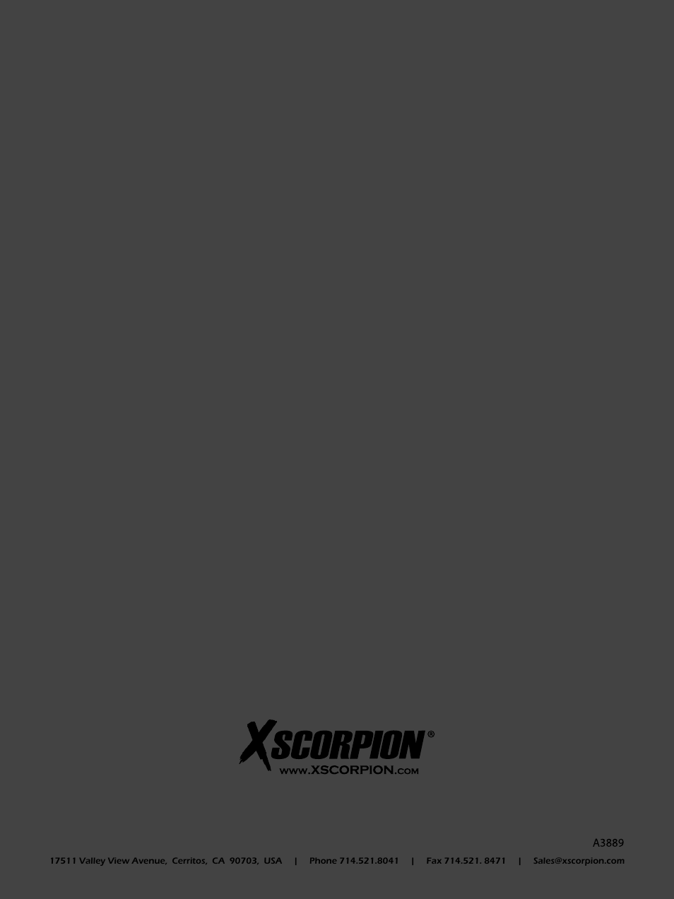 Xscorpion Accessory Catalog User Manual | Page 68 / 68