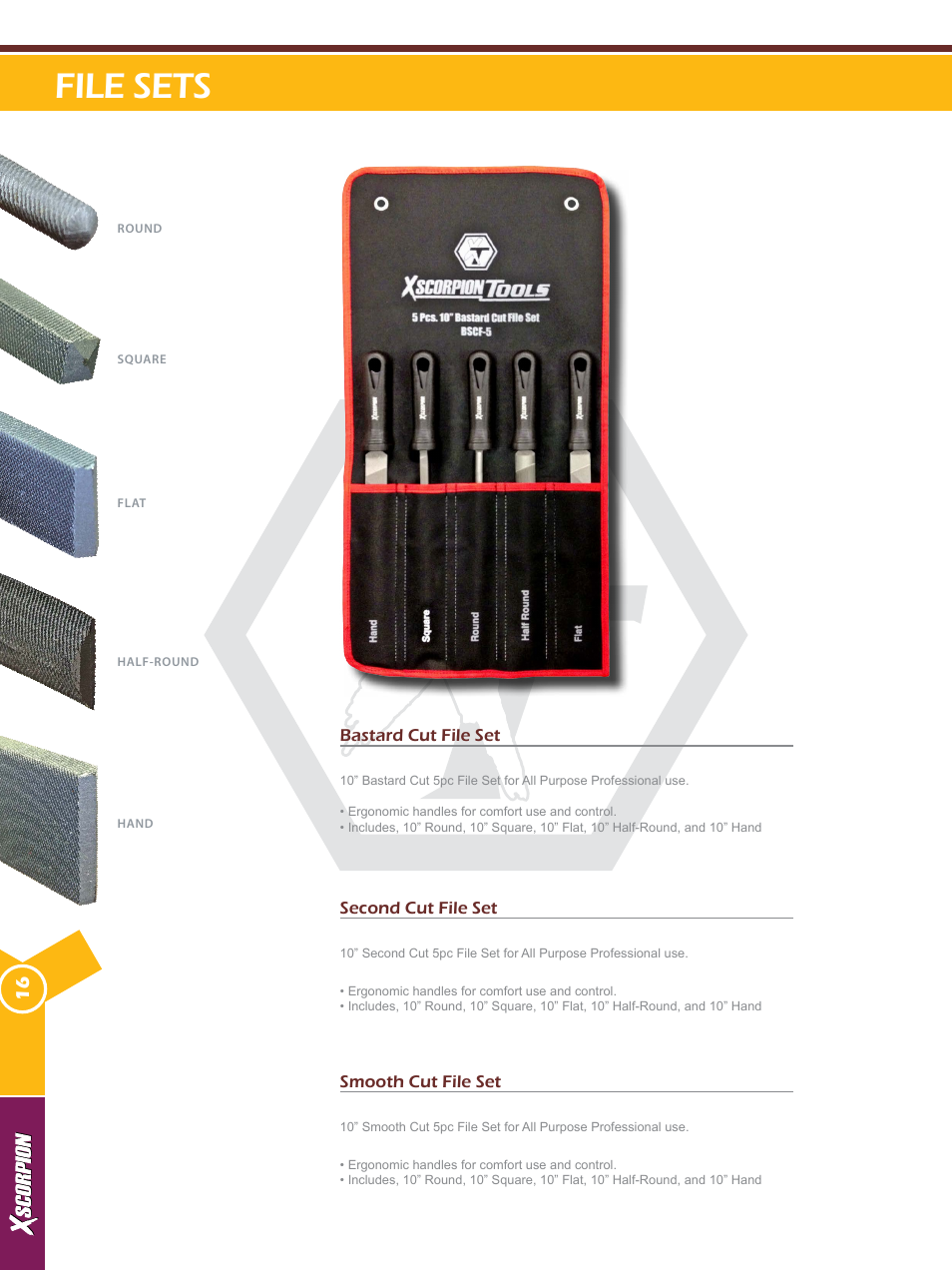 File sets | Xscorpion Tools Catalog User Manual | Page 16 / 24