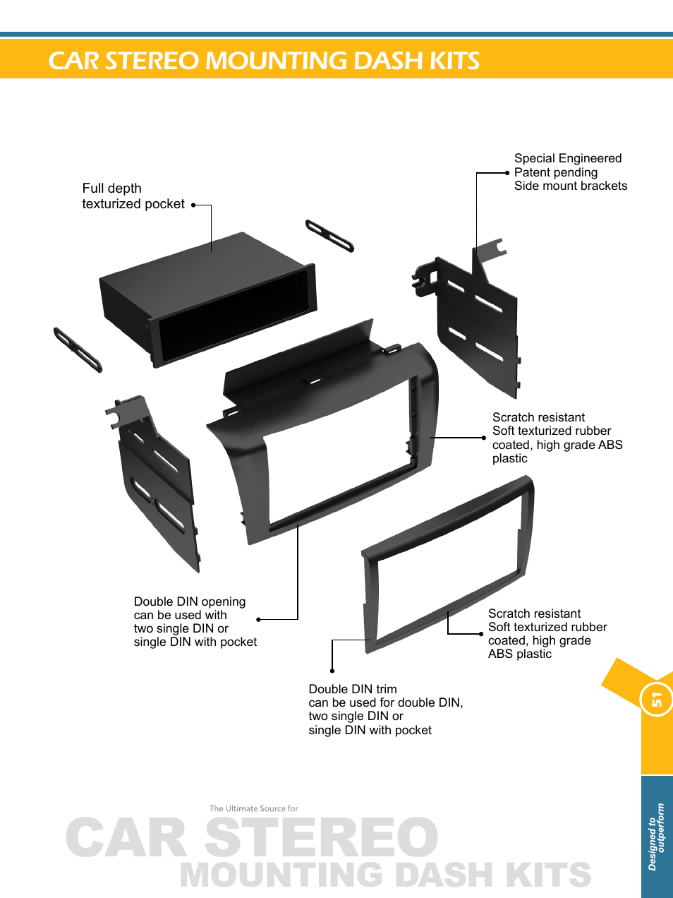 Car stereo, Mounting dash kits, Car stereo mounting dash kits | Xscorpion Dash kit, Harness and Antenna Catalog User Manual | Page 51 / 116