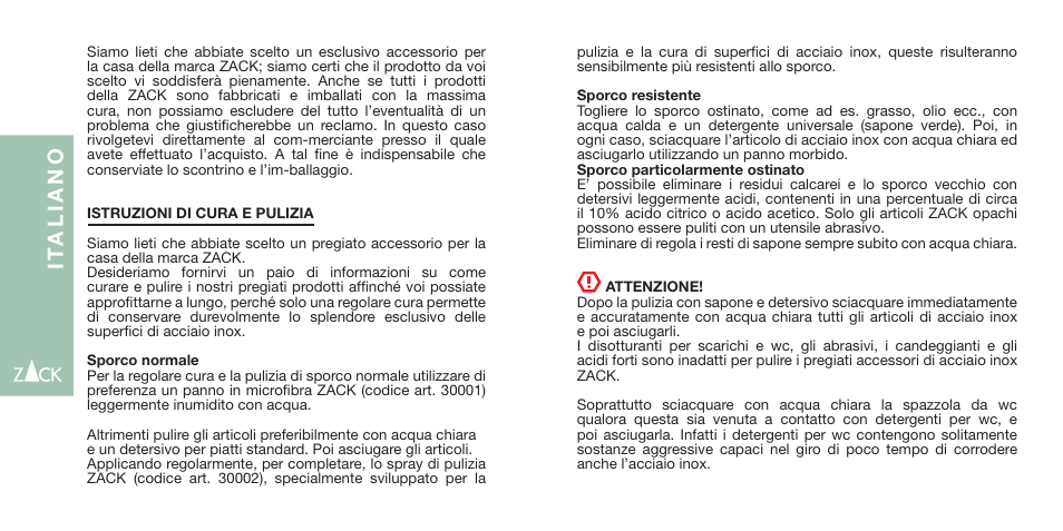 It a l ia n o | Zack INSTRUCTIONS User Manual | Page 7 / 10