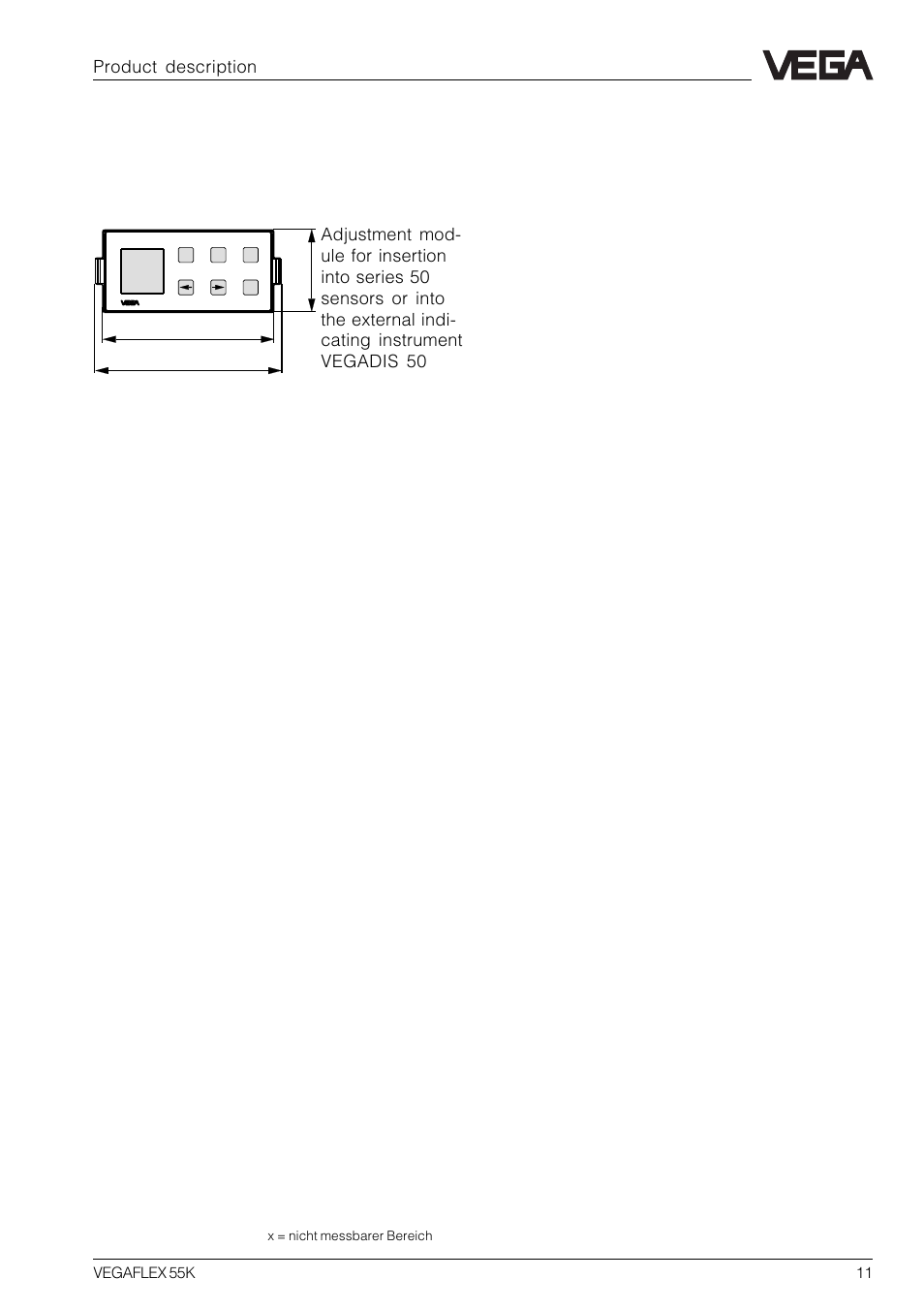 6 dimensions, Product description adjustment module minicom | VEGA VEGAFLEX 55K User Manual | Page 11 / 32