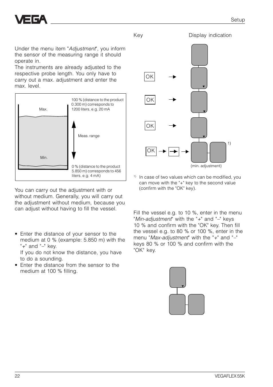 Adjustment | VEGA VEGAFLEX 55K User Manual | Page 22 / 32