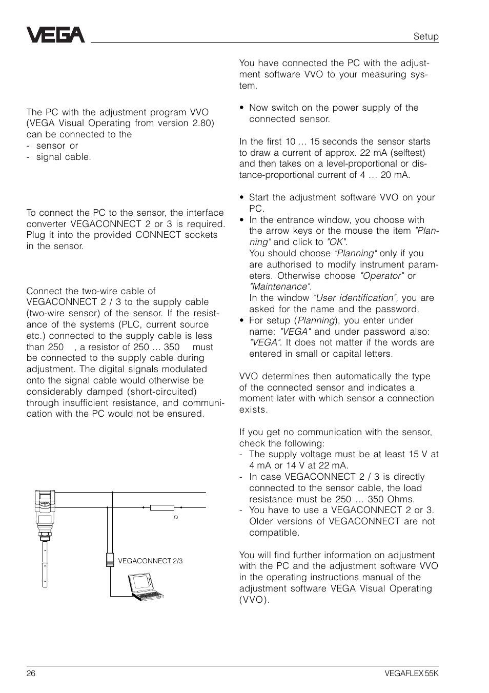 3 adjustment with the pc | VEGA VEGAFLEX 55K User Manual | Page 26 / 32