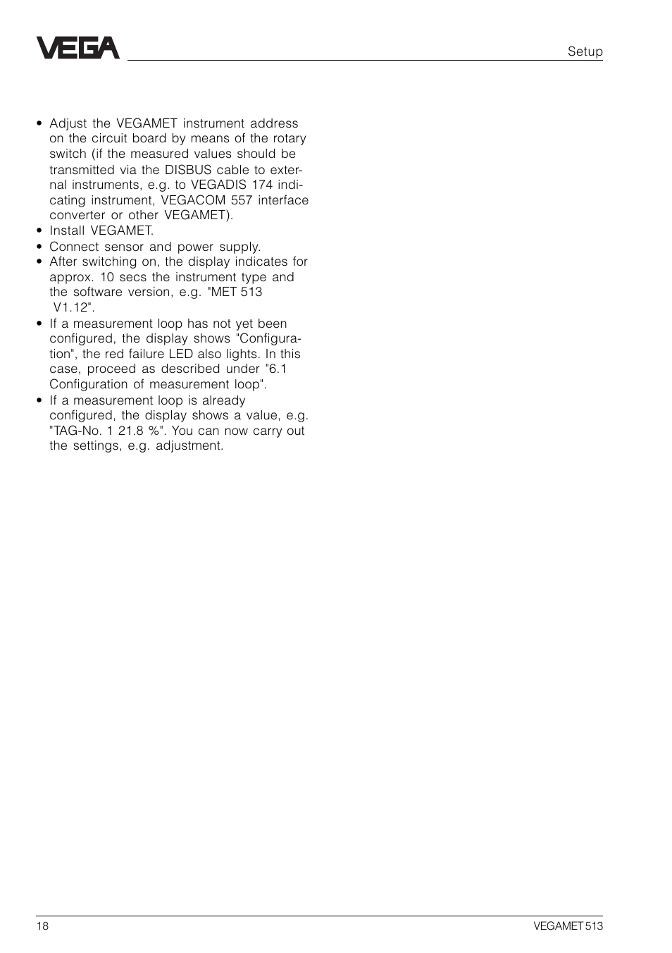 5 setup | VEGA VEGAMET 513 User Manual | Page 18 / 52