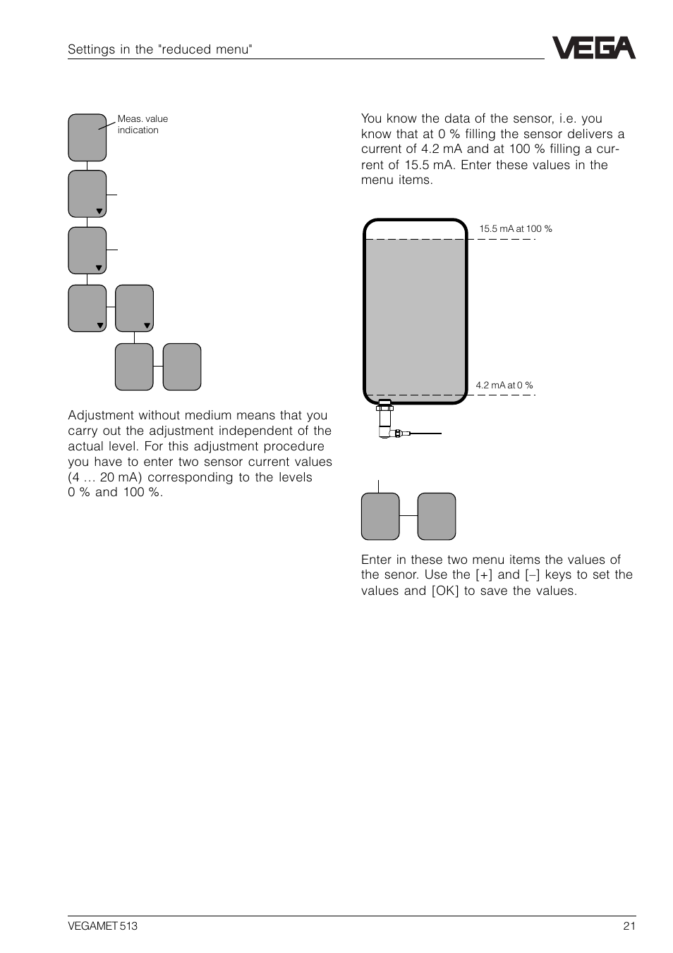 3 adjustment without medium | VEGA VEGAMET 513 User Manual | Page 21 / 52