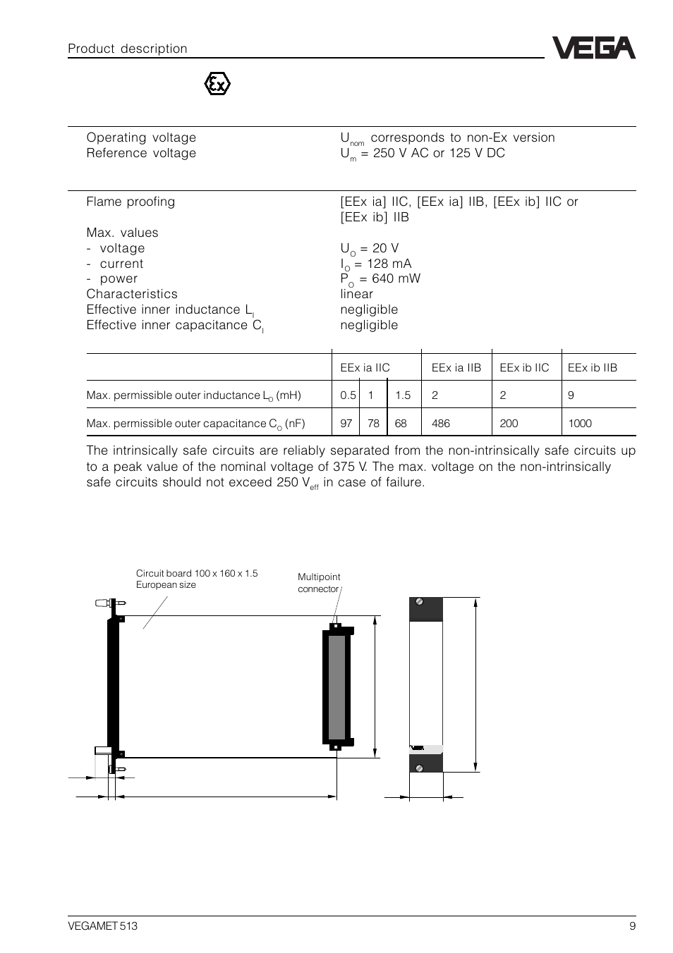 5 dimensions, Ex technical data | VEGA VEGAMET 513 User Manual | Page 9 / 52