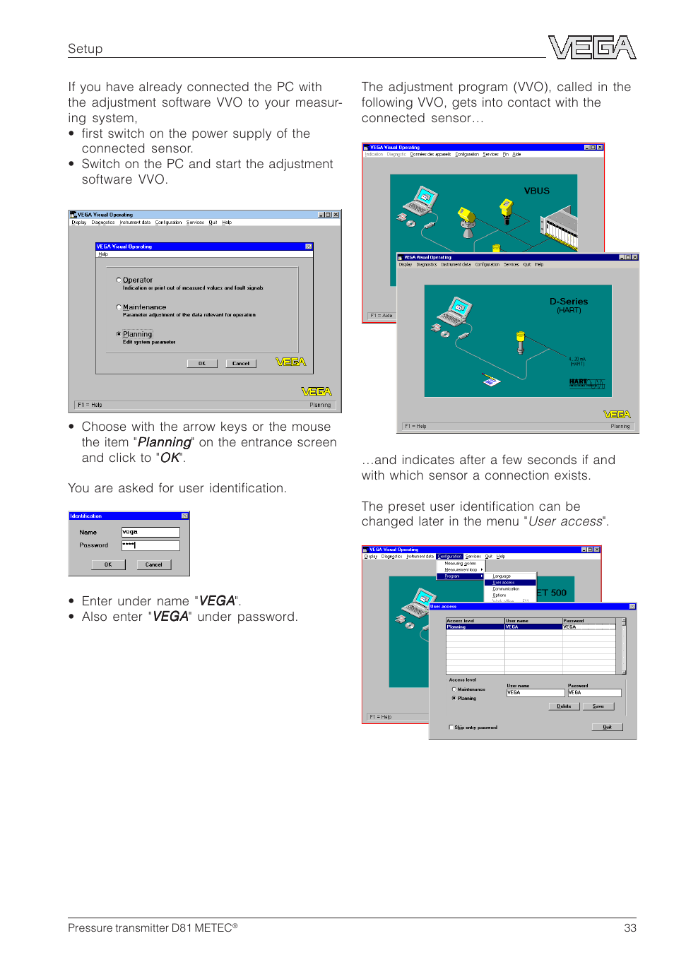 VEGA D81 METEC Hydrostatic pressure transmitter User Manual | Page 33 / 44