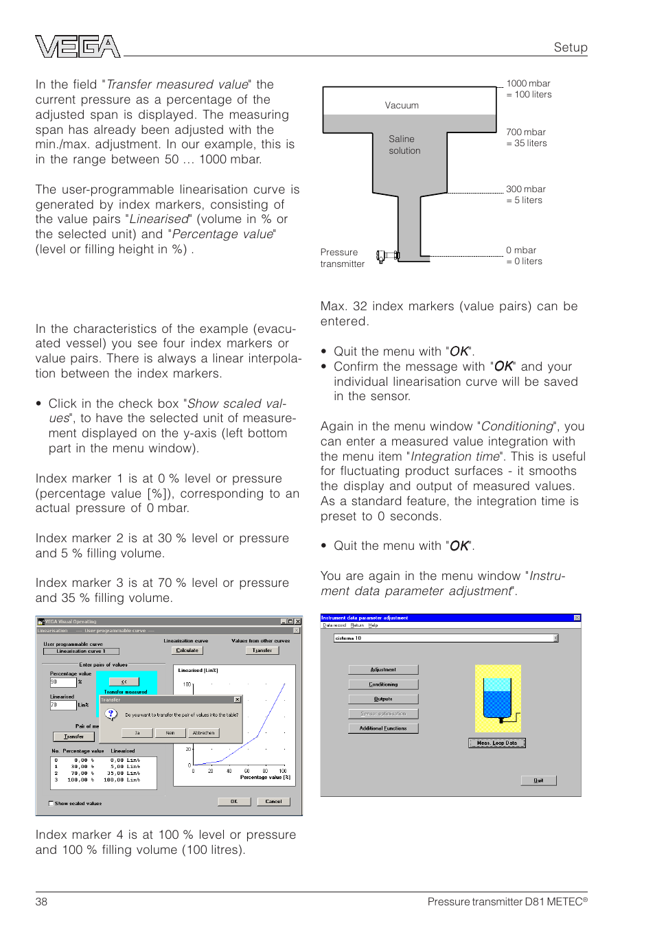 VEGA D81 METEC Hydrostatic pressure transmitter User Manual | Page 38 / 44