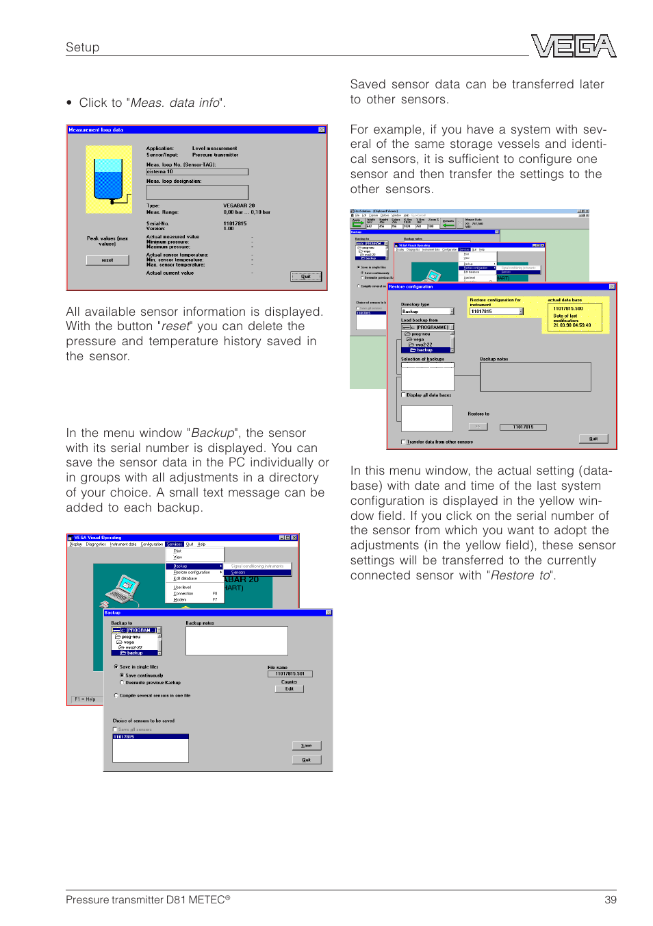 VEGA D81 METEC Hydrostatic pressure transmitter User Manual | Page 39 / 44