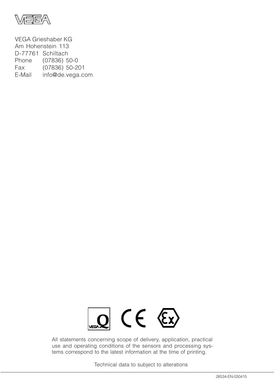 VEGA D81 METEC Hydrostatic pressure transmitter User Manual | Page 44 / 44