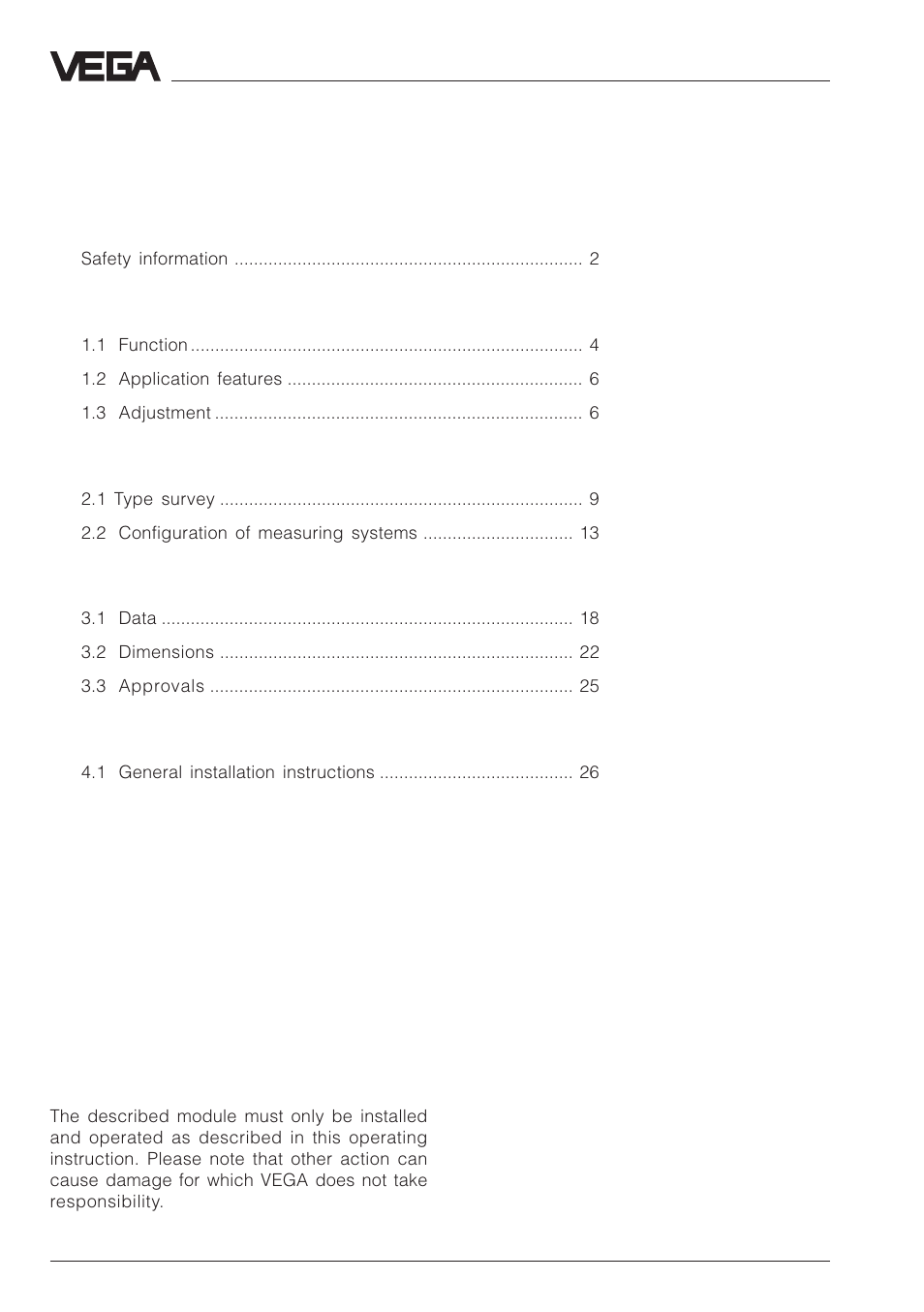 VEGA VEGAPULS 51V…54V User Manual | Page 2 / 96