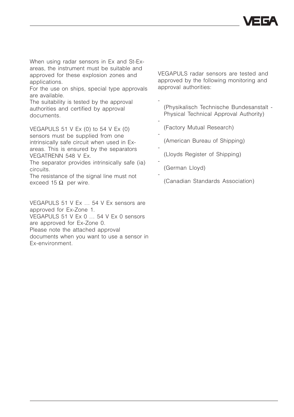 3 approvals | VEGA VEGAPULS 51V…54V User Manual | Page 25 / 96