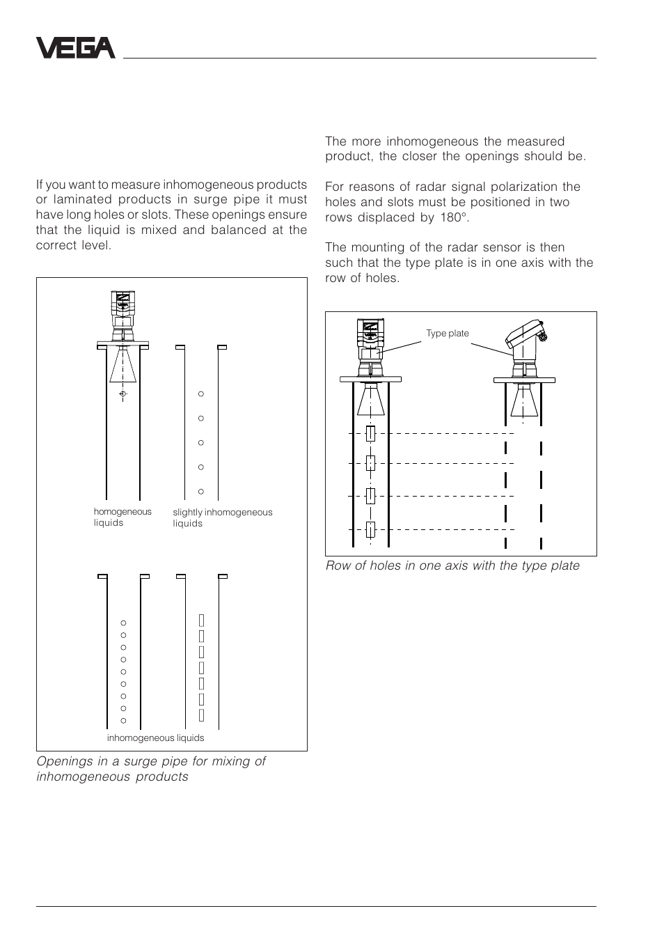Standpipe measurement in inhomogeneous products | VEGA VEGAPULS 51V…54V User Manual | Page 32 / 96