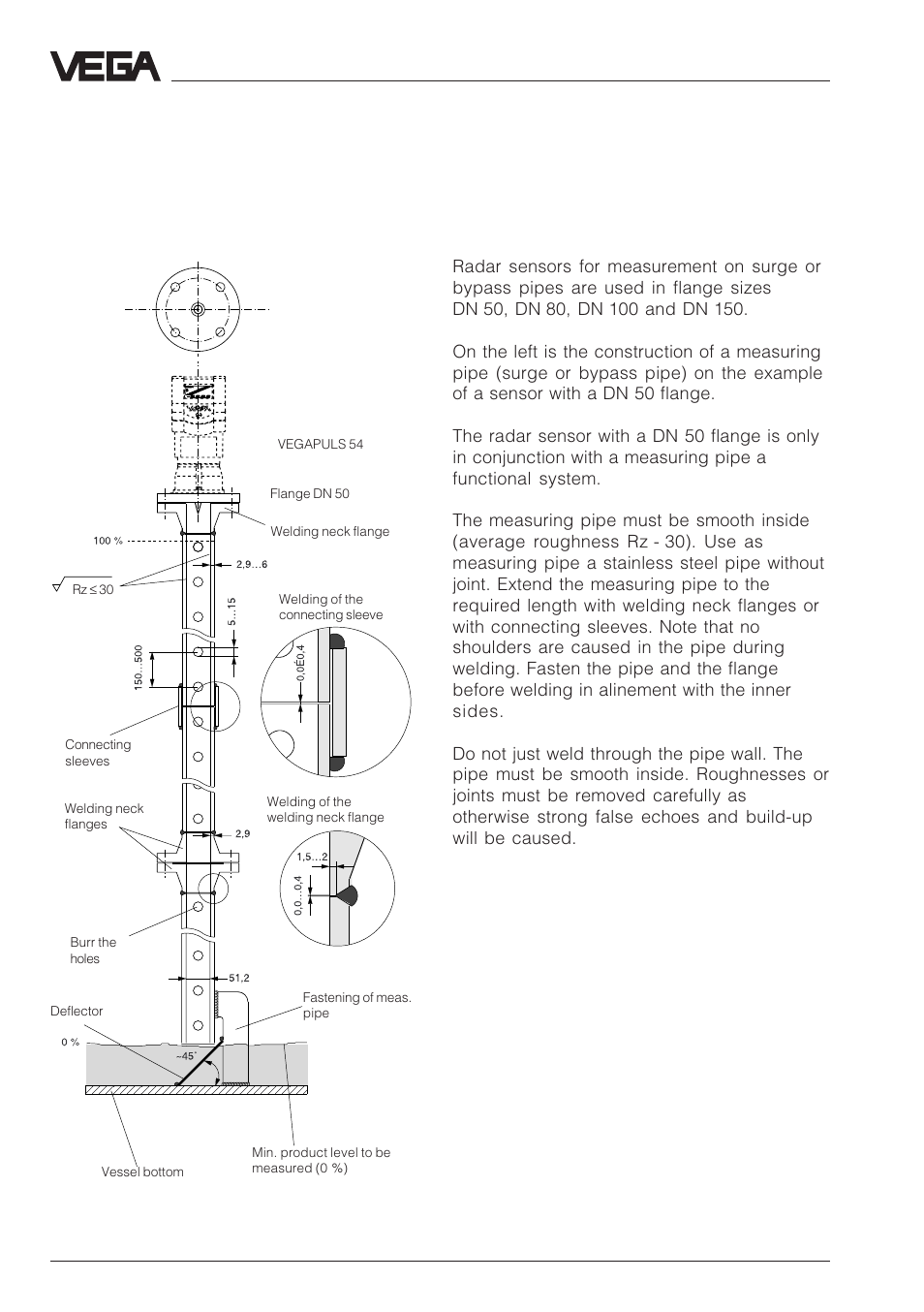 Construction instructions for the surge pipe | VEGA VEGAPULS 51V…54V User Manual | Page 34 / 96