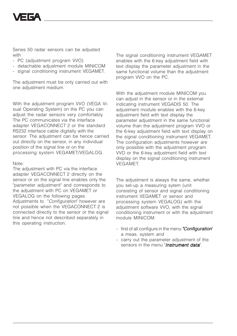 6 set-up, 1 adjustment structure | VEGA VEGAPULS 51V…54V User Manual | Page 44 / 96