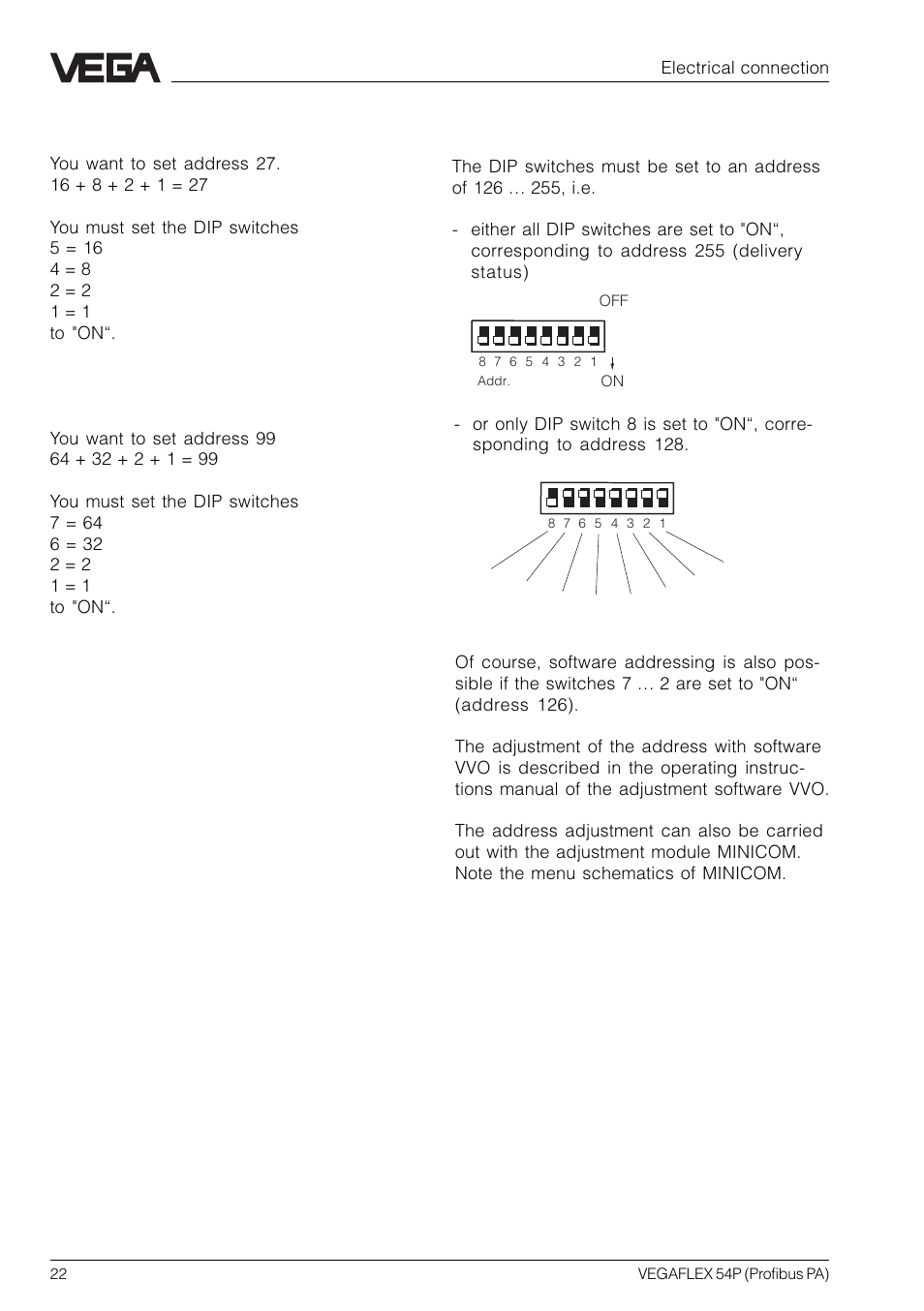 Software addressing | VEGA VEGAFLEX 54P (Profibus PA) User Manual | Page 22 / 48