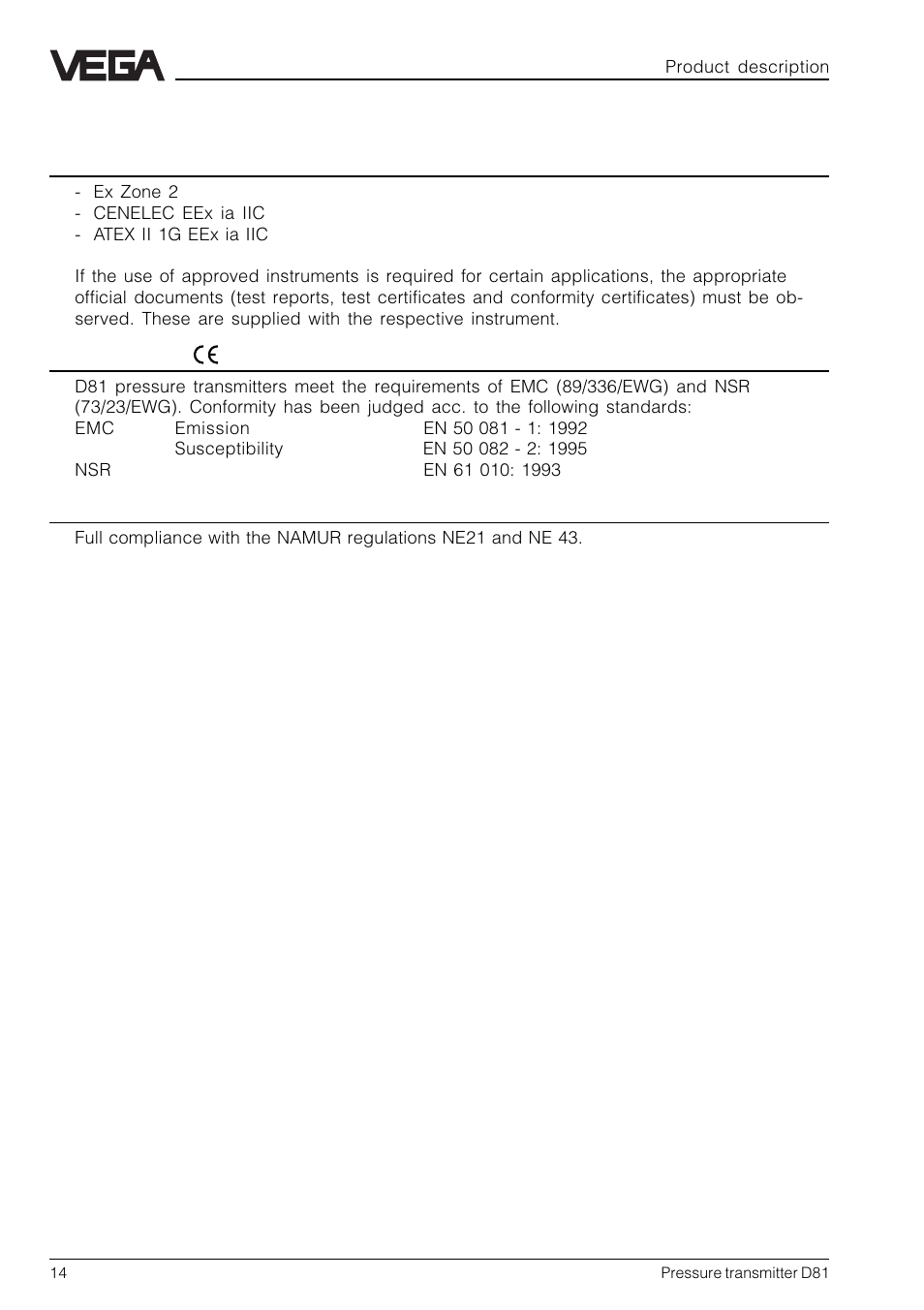 6 approvals and certificates | VEGA D81 Hydrostatic pressure transmitter User Manual | Page 14 / 44