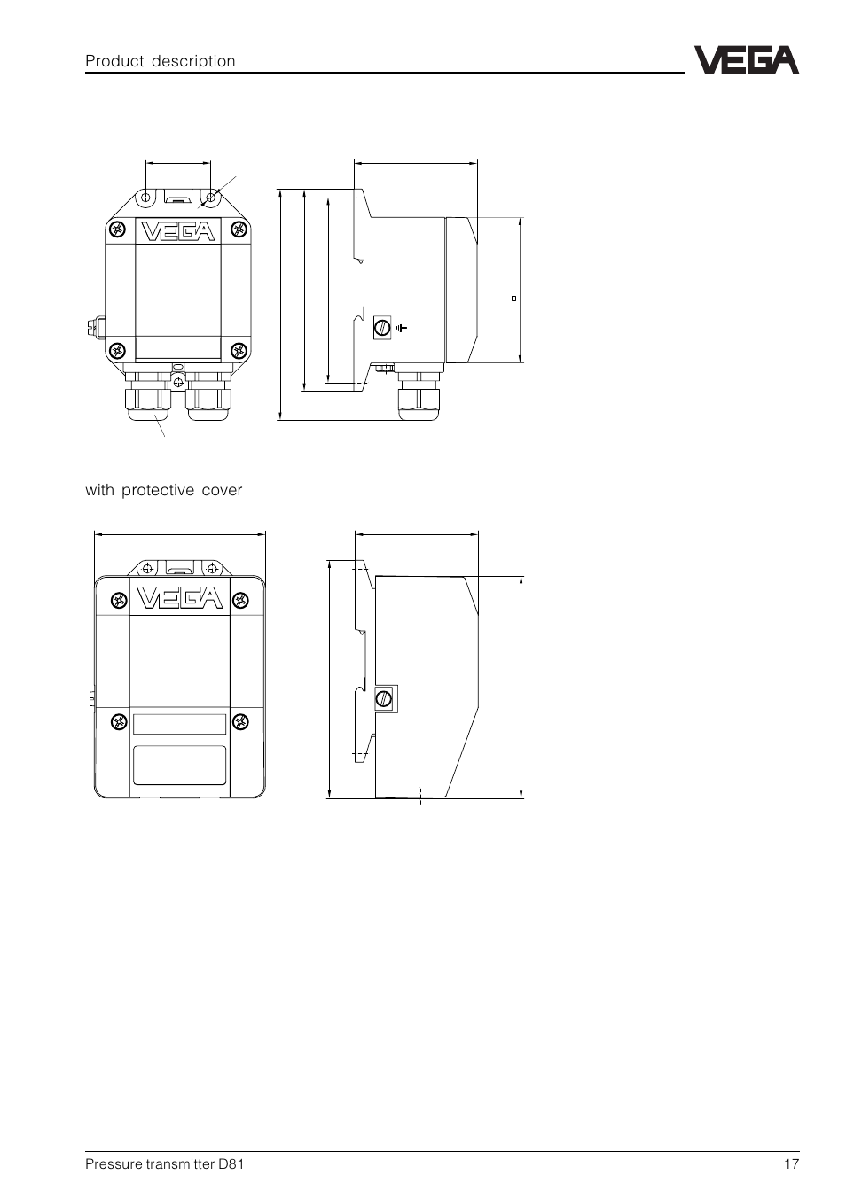 Product description, With protective cover vegabox 01 | VEGA D81 Hydrostatic pressure transmitter User Manual | Page 17 / 44