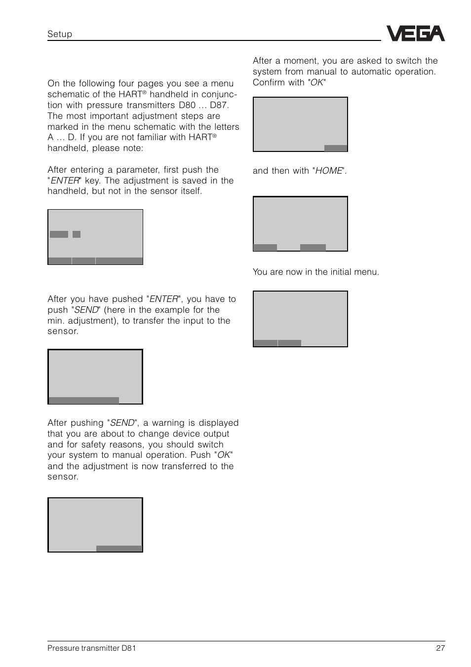 The most important adjustment steps | VEGA D81 Hydrostatic pressure transmitter User Manual | Page 27 / 44