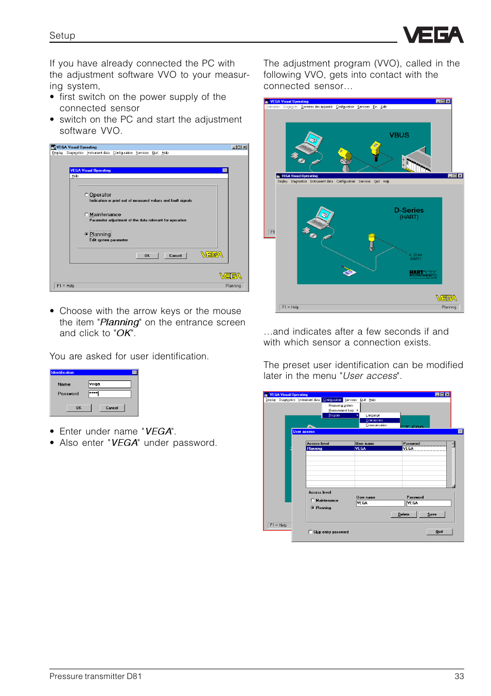 VEGA D81 Hydrostatic pressure transmitter User Manual | Page 33 / 44