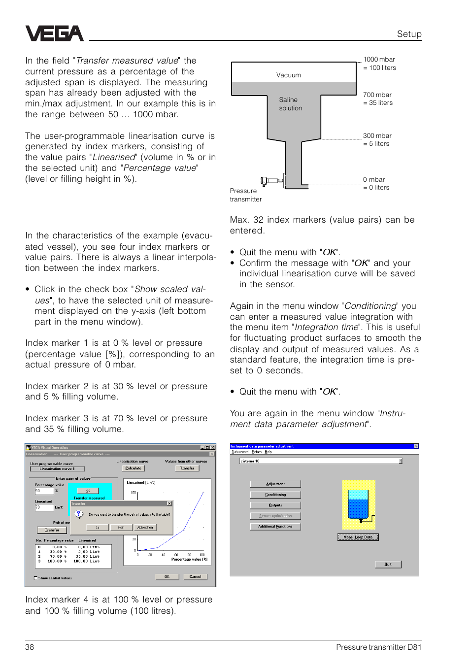 VEGA D81 Hydrostatic pressure transmitter User Manual | Page 38 / 44