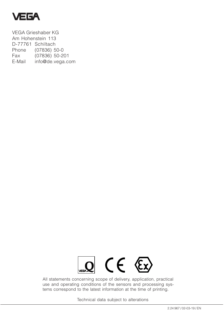 VEGA VEGASON 54P…56P Profibus PA User Manual | Page 68 / 68