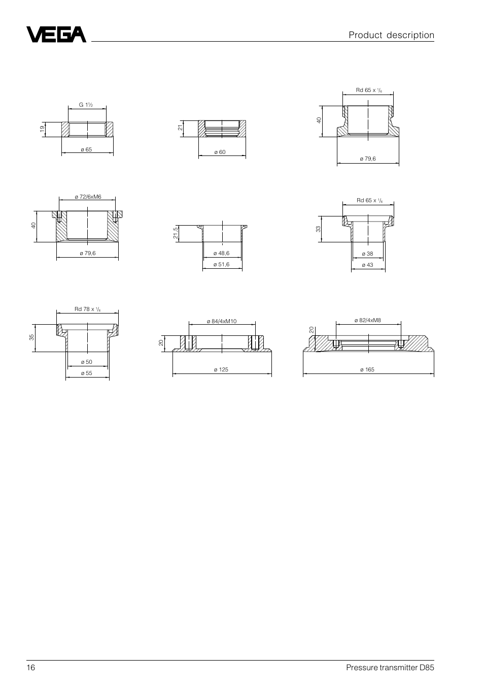 16 pressure transmitter d85 | VEGA D85 Hydrostatic pressure transmitter User Manual | Page 16 / 44