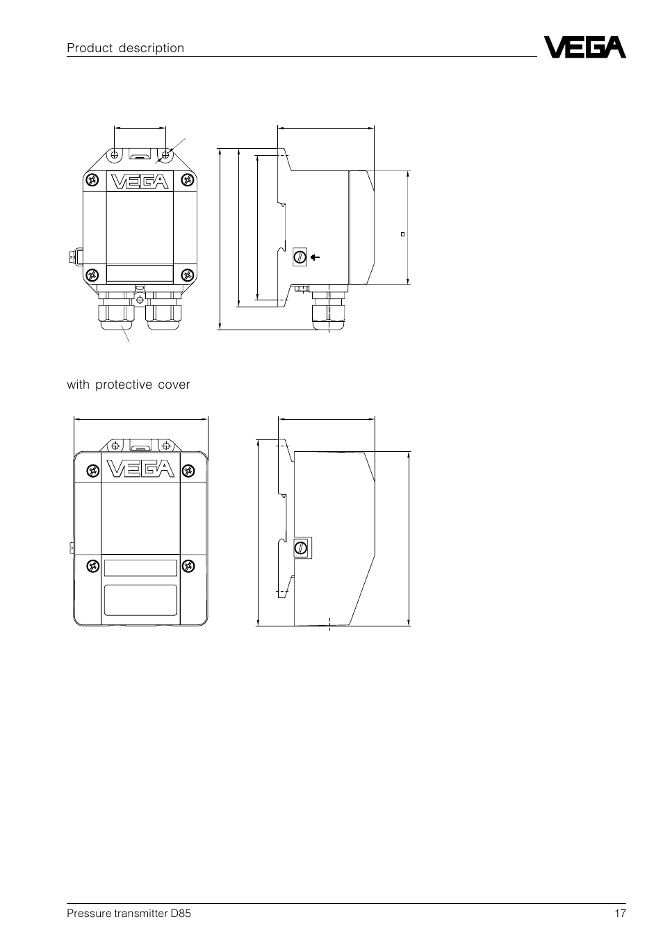 Product description, With protective cover vegabox 01 | VEGA D85 Hydrostatic pressure transmitter User Manual | Page 17 / 44