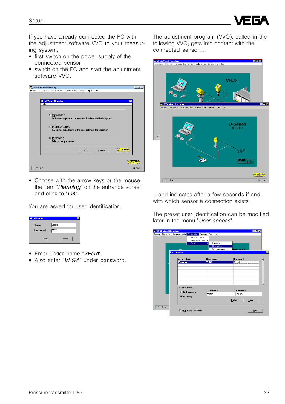 VEGA D85 Hydrostatic pressure transmitter User Manual | Page 33 / 44