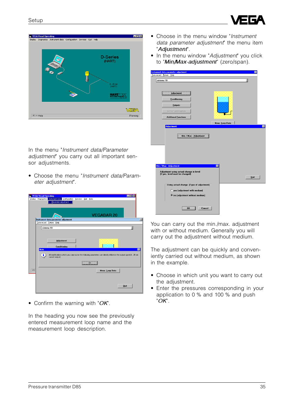 VEGA D85 Hydrostatic pressure transmitter User Manual | Page 35 / 44