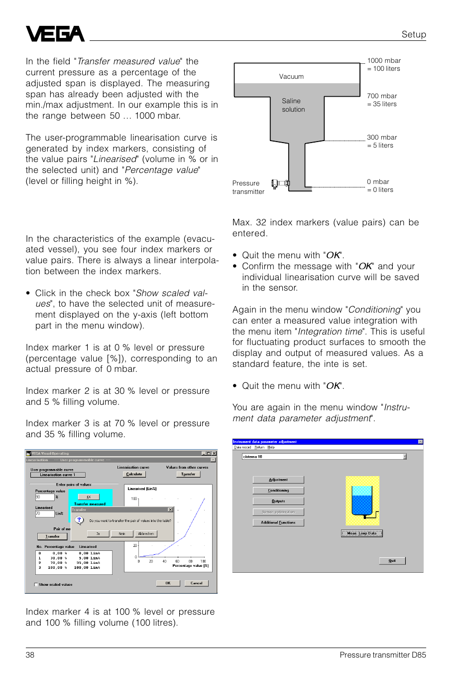 VEGA D85 Hydrostatic pressure transmitter User Manual | Page 38 / 44