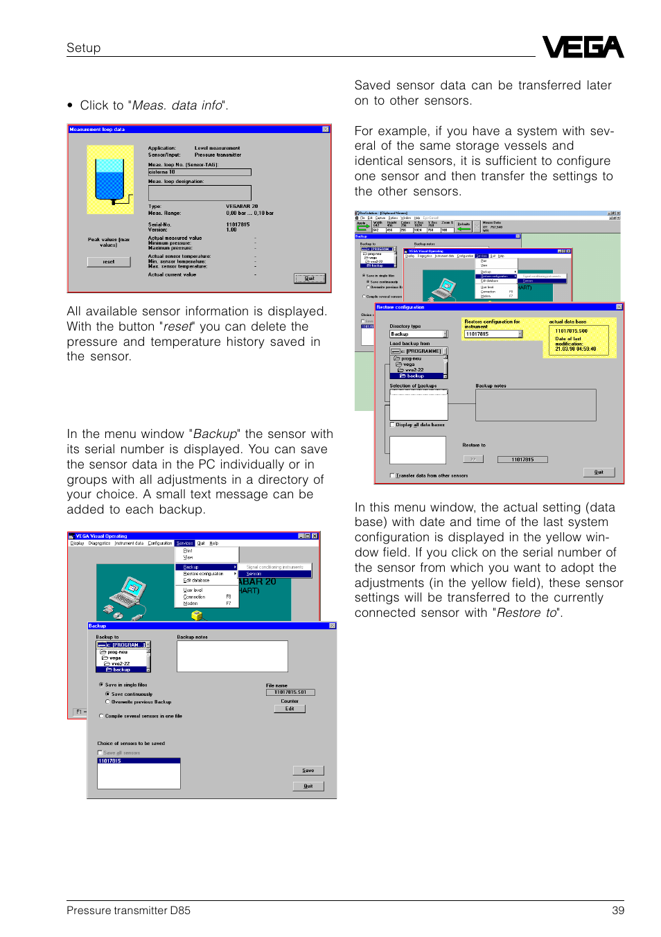 VEGA D85 Hydrostatic pressure transmitter User Manual | Page 39 / 44