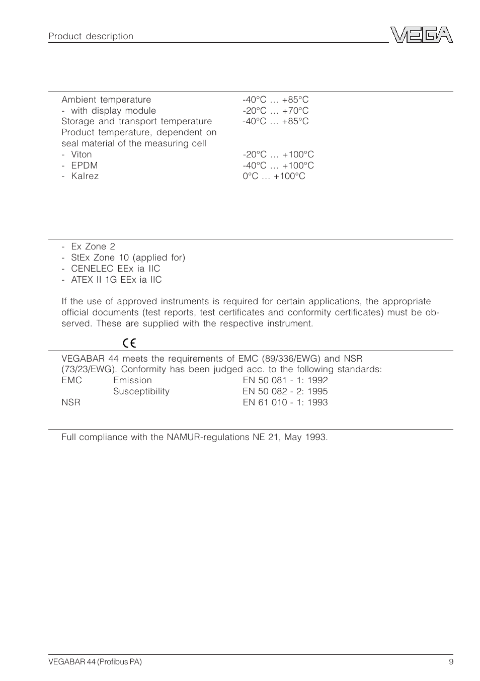 4 approvals and certificates | VEGA VEGABAR 44 Profibus PA User Manual | Page 9 / 36