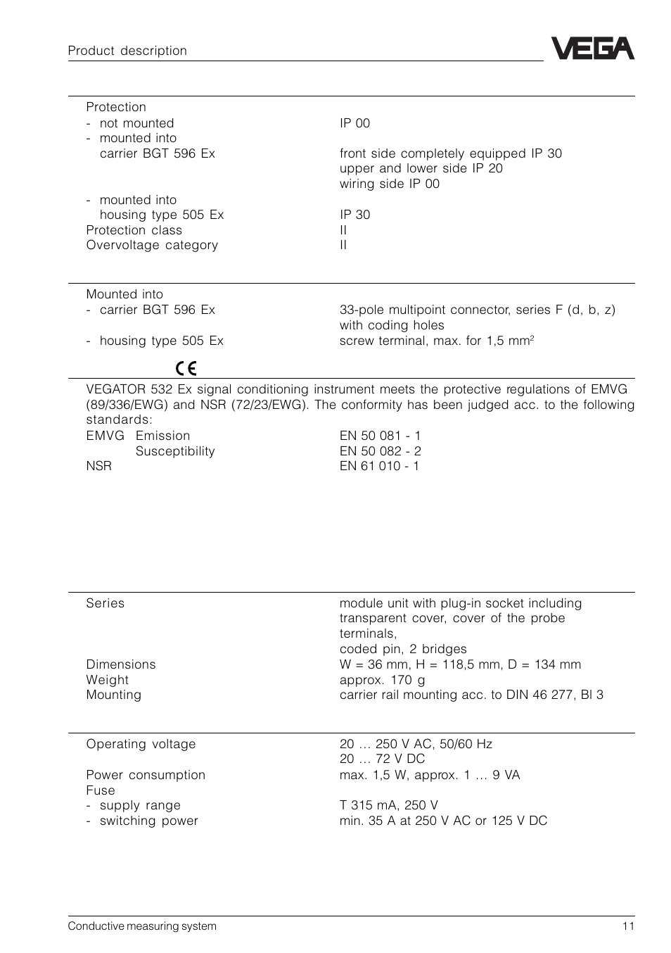 VEGA Conductive electrodes User Manual | Page 11 / 40
