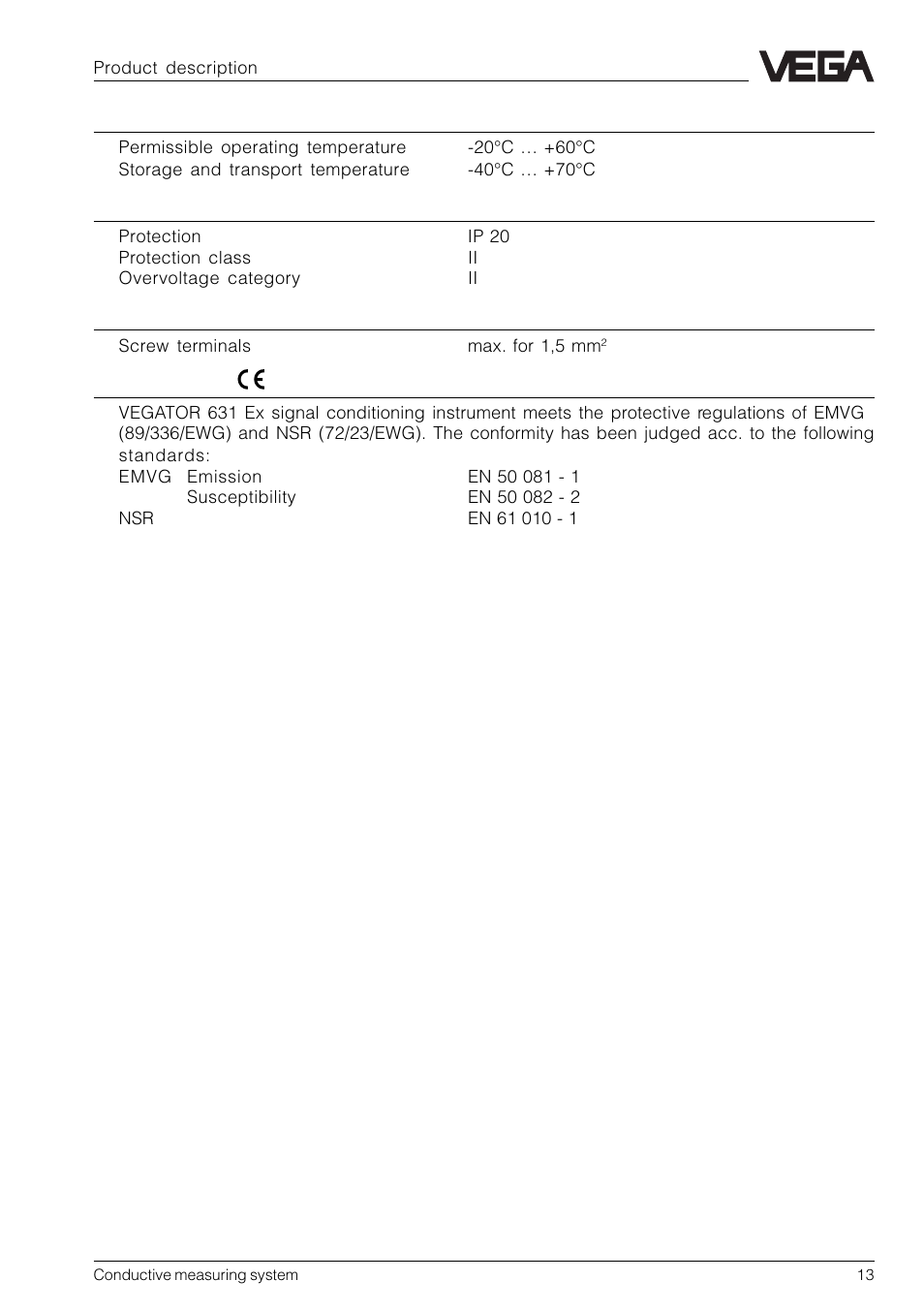 VEGA Conductive electrodes User Manual | Page 13 / 40