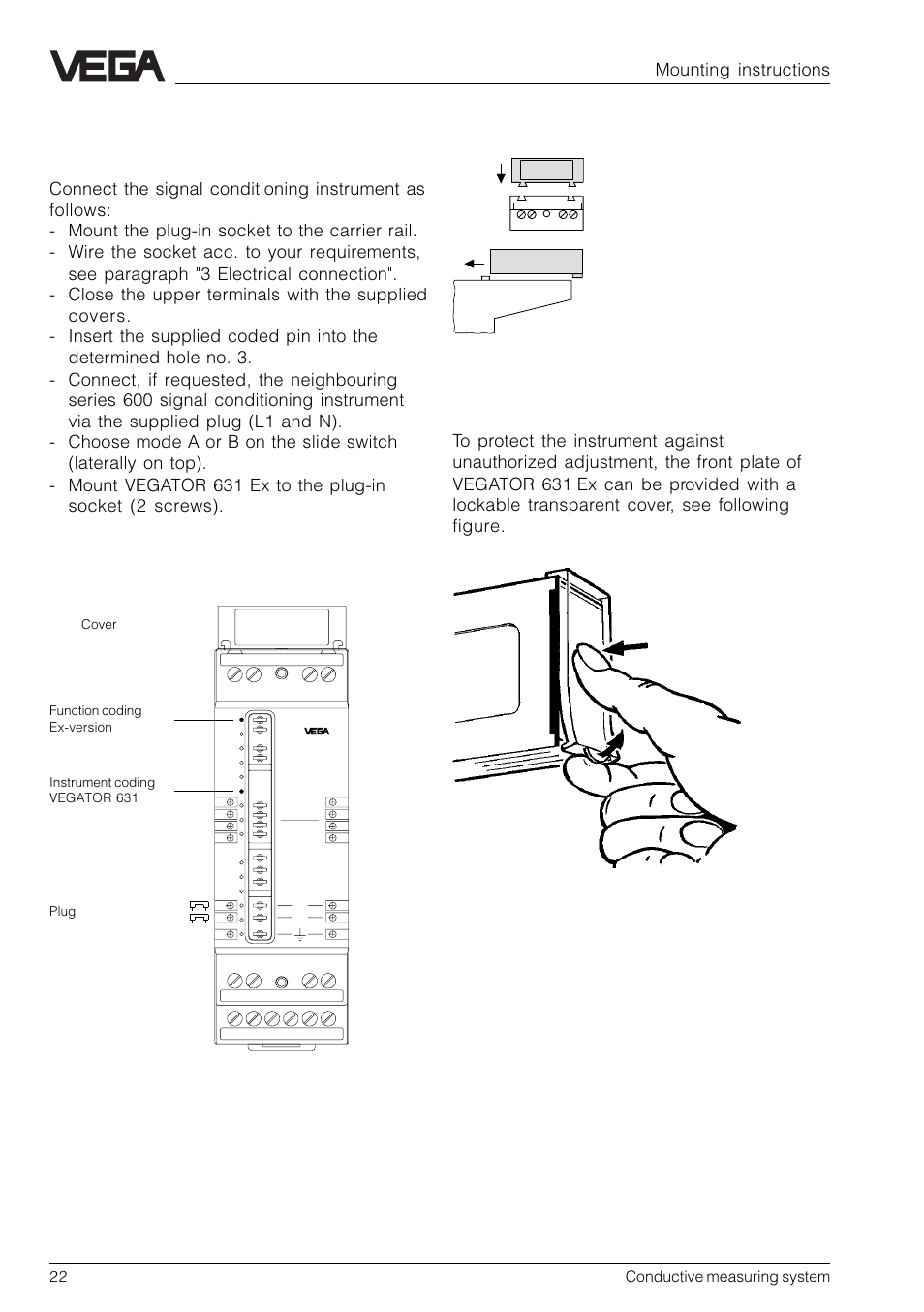 4 vegator 631 ex, Mounting instructions | VEGA Conductive electrodes User Manual | Page 22 / 40