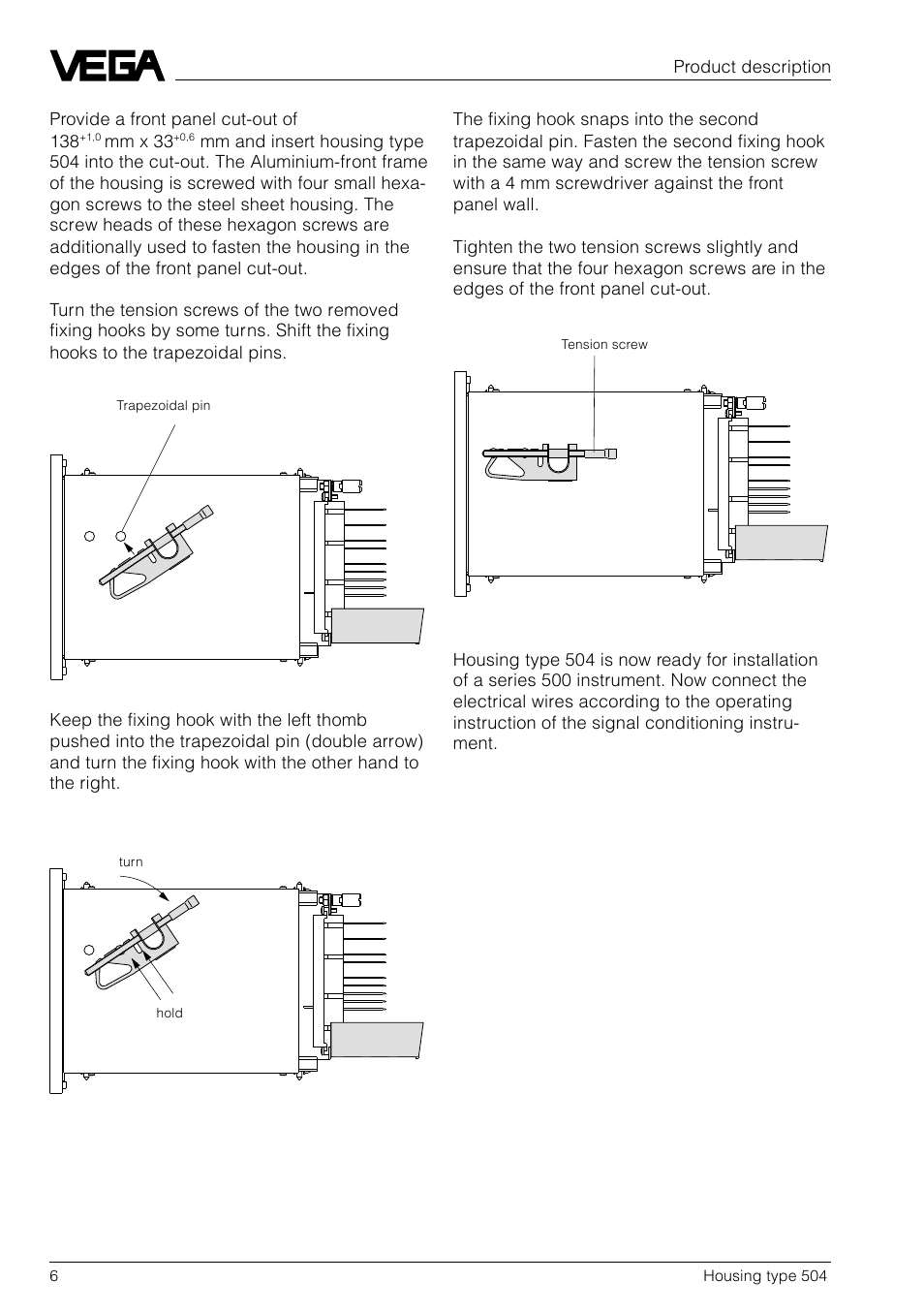 VEGA Housing type 504 User Manual | Page 6 / 8