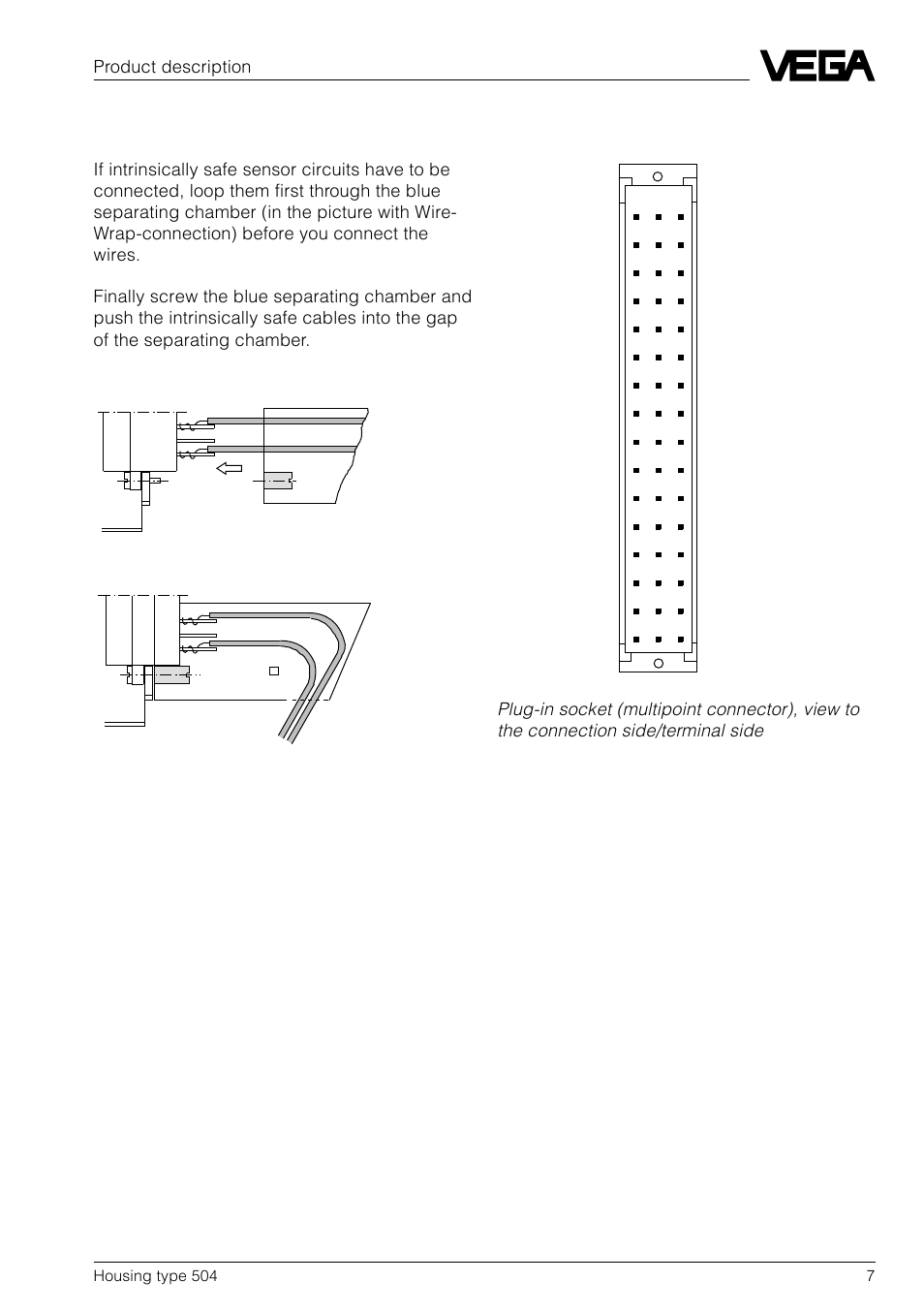 3 electrical connection, Product description | VEGA Housing type 504 User Manual | Page 7 / 8