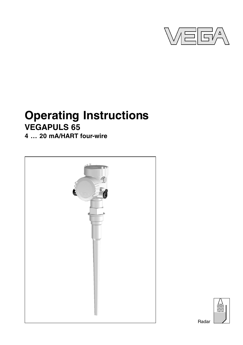 VEGA VEGAPULS 65 (≥ 2.0.0 - ≤ 3.8) 4 … 20 mA_HART four-wire User Manual | 56 pages